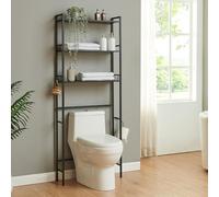 Mueble de baño sobre el inodoro ljukhobro metal 164x64x20cm - negro [en.casa]