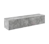 [en.casa] Mueble de TV Evaton Armario Flotante Estantería de Pared con 2 Compartimentos Consola de Entretenimiento Multimedia 140 x 33 x 30 cm - Efecto Hormigón