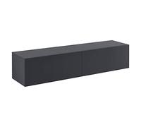 [en.casa] Mueble de TV Evaton Armario Flotante Estantería de Pared con 2 Compartimentos Consola de Entretenimiento Multimedia 140 x 33 x 30 cm - Gris Oscuro Mate