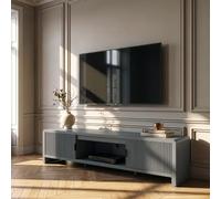 Mueble de tv lukkodso con 2 puertas mdf 150x40x40cm - gris [en.casa]