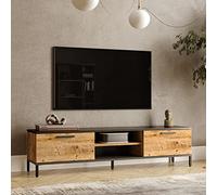 Mueble tv lemp√§√§l√§ 2 estantes aglomerado/metal 160x35x39 cm roble r√∫stico / antracita [en.casa]