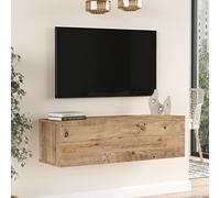 Mueble tv suspendido lapinlahti aglomerado 100x32x30 cm roble r√∫stico [en.casa]