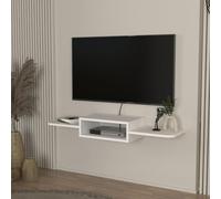 Mueble de tv flotante tar con 2 estantes 115x30x16 cm - blanco [en.casa]