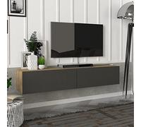 Mueble tv suspendido toivakka aglomerado 135 x 31 x 25 cm - roble / antracita [en.casa]