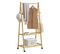 Pechero burro öckerö con 2 estantes y ruedas bambú 152 x 43 x 70 cm - color natural [en.casa]