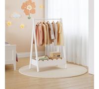 Perchero burro infantil vestnes con zapatero 99x66x38cm blanco [en.casa]