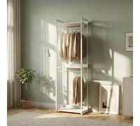 Perchero burro jässaatka con 2 barras y 3 estantes 200x61x40 cm - gris [en.casa]