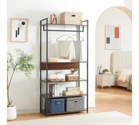 Perchero burro larem con 5 compartimento 180x84x40cm - efecto nogal [en.casa]