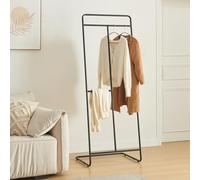 [en.casa] Perchero Burro Sandviken con 3 Barras para Colgar Ropa Mueble de Entrada Pasillo Oficina Diseño Industrial Acero 166 x 63 x 48 cm - Negro