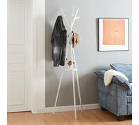 Perchero de pie edet metal 179x48x48 cm - blanco [en.casa]