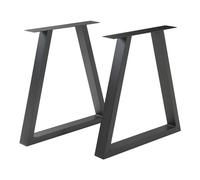 [en.casa] Set de 2 Patas de Mesa Greiling Conjunto de 2 Pies de Mueble DIY con Patas Niveladores de Estilo Atemporal en Forma de Trapecio Acero Sinterizado 72 x 70 cm - Negro