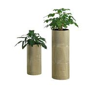Set de 2 x soportes de flores lüttich - con macetero - estantes para plantas - estilo decorativo - metal - dorado y negro [en.casa]