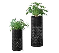 Set de 2 x soportes de flores virton - con macetero - estantes para plantas - estilo decorativo - metal - negro [en.casa]
