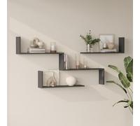 Set de 3 estanterías de pared vepinshul - antracita [en.casa]