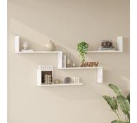 Set de 3 estanterías de pared vepinshul - blanco [en.casa]