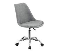 Silla giratoria de oficina atherton con 5 ruedas tapizado - 360° giratorio - 83 - 93 x 48 x 55 cm - gris claro [en.casa]