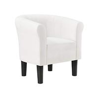 Sillón relax jelgava plástico piel sintética 70x70x58 cm blanco [en.casa]