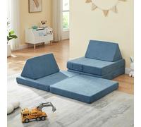 Sofá modular infantil de 5 piezas norhulta 120x66x46 cm pana - azul [en.casa]