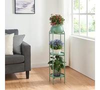 Soporte para plantas altena 3 niveles metal 95x27x27cm - verde [en.casa]
