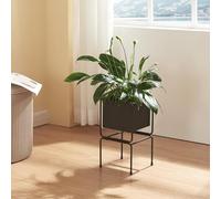 Soporte para plantas sveio 1 nivel metal 36 x 20 x 20 cm - negro [en.casa]