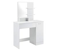 Tocador krugersdorp mesa de maquillaje con espejo aglomerado 138 x 90 x 38 cm - blanco [en.casa]