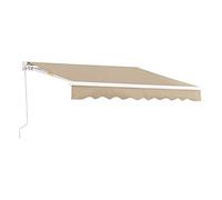 [en.casa] Toldo Impermeable Exterior Bitonto Toldo Articulado con Armazón y Brazo Extraíble Retráctil Manual y Enrollable con Manivela Parasol para Terraza Balcón Patio 300 x 250 cm - Beige
