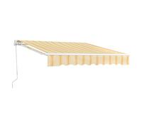 [en.casa] Toldo Impermeable Exterior Bitonto Toldo Articulado con Armazón y Brazo Extraíble Retráctil Manual y Enrollable con Manivela Parasol para Terraza Balcón Patio 300 x 250 cm - Amarillo/Blanco