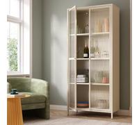 [en.casa] Vitrina Säkylä 2 Puertas de Vidrio 180x80x35 cm Camel
