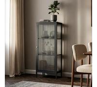 [en.casa] Vitrina Vinterhavn Puerta Cristal Estriado 100x40x40cm Negro
