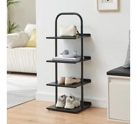 Zapatero poytya 4 niveles acero 96x34x32 cm negro [en.casa]