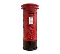 en forma de buzón rojo de metal - Hucha en forma de buzón rojo británico | Hucha de metal London Street, diseño retro clásico, uso mu