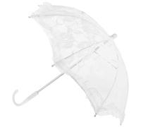 Encaje Paraguas para Boda Blanco Vintage y Fotografía | Acero y Plástico, Ligero y Fácil de Agarrar, 1 Pieza, Accesorio Elegante para Novia, Baby Shower y Pasarela