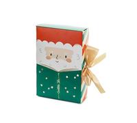 Encantadora caja de regalo de Papá Noel para montar uno mismo, 6 x 22,5 x 15 cm, multicolor con cinta dorada