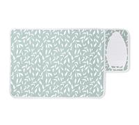 Encasa XO Alfombrilla de Planchar Portátil con Soporte de Plancha de Silicona (70x50 cm), Acolchado de 3mm - Ideal para Mesa o Cama - Resistente al Calor - Folleto Verde