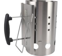 Encendedor de chimenea de acero inoxidable, portátil, eficiente, en forma de barril, para encender carbón en barbacoas, campamentos y picnics