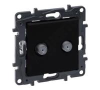 Enchufe 2xTV tipo F negro 1,5 dB Niloe Step 2953