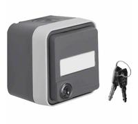 Enchufe BER APWG, tipo SCHUKO, modelo W.1, referencia 47393505, con tapa abatible, color gris claro