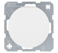 Enchufe Berker SCHUKO con tapa abatible, modelo 47512089, color blanco polar, acabado brillante