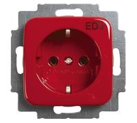 Enchufe BJ SCHUKO, modelo EUC/DV-217-101, color rojo RAL3020, con protección SI/Reflex