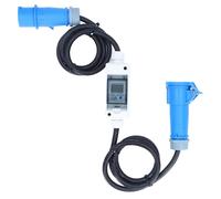 Enchufe CEE de 3 pines, 220-250 V, 16 A, con contador digital LCD de 220 V para vehículos recreativos y coches eléctricos