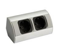 Enchufe de esquina aluminio caja de alimentación enchufe de mesa powerport contacto de puesta a tierra
