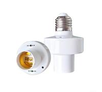 Enchufe de luz con sensor de movimiento E27, adaptador PIR para bombillas, encendido automático, garaje, seguridad, pasillo, escalera para iluminación blanca, 90 x 56 mm (blanco)