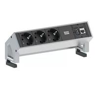 Enchufe de mesa Bachmann Desk2, con 3 tomas Schuko, 1 toma Cat6 y 1 puerto USB