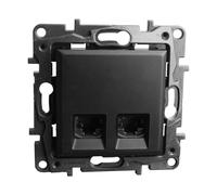 Enchufe de ordenador 2xRJ45 CAT5e FTP negro Niloe Step 2410