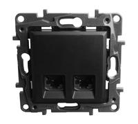 Enchufe de ordenador 2xRJ45 CAT6 FTP negro Niloe Step 2533