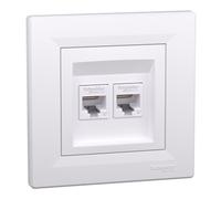 Enchufe de ordenador Asfora RJ45 2x Cat.6 UTP blanco EPH4800121