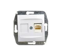 Enchufe de ordenador CARLA individual RJ45 cat 5e blanco 1748-10