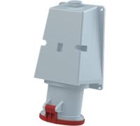 Enchufe de pared CEE de 63 amperios, con 5 polos (3P+N+PE), conector hembra, codificación 6h en color rojo, para voltajes de 200/346 V hasta 240/415 V, y frecuencia de 50 y