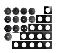Enchufe de pared francés UE, placa de vidrio negro, toma de corriente, cargador USB RJ45 CAT6, módulos de Audio compatibles con HDMI, combinación gratuita L6 2 x Conector de Datos RJ45 CAT6