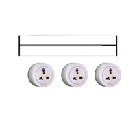 Enchufe de pista, carril de alimentación extraíble, enchufe deslizante, adaptador deslizante de cocina para el hogar, montaje en superficie no requiere ranura,White-50cm